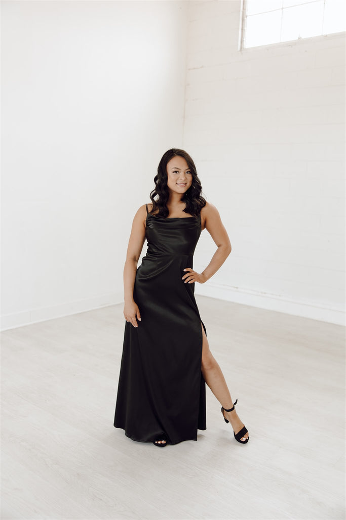 Reese Satin Cowl Neck Bridesmaid Dress
