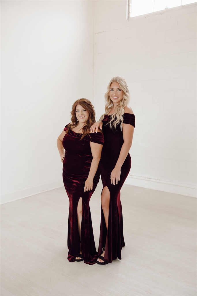 velvet elegant gown, velvet bridesmaid dress, velvet wedding gown