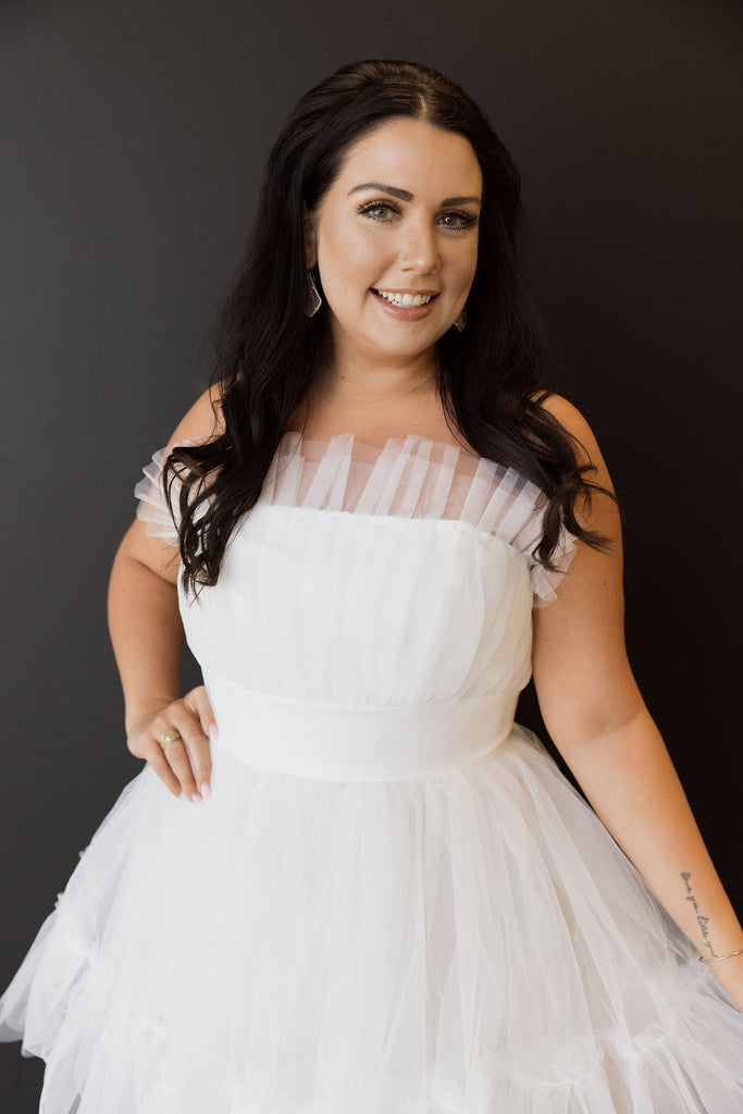 Taylor Mini White Bridal Party Dress