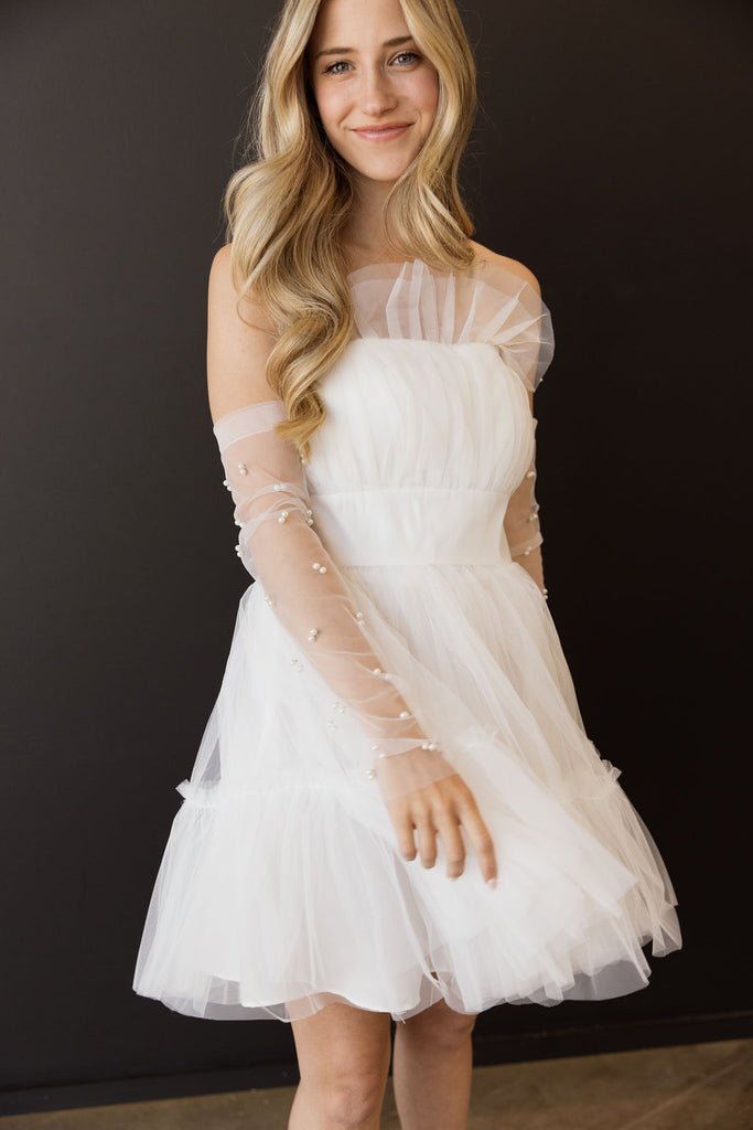 Mini white party dress shop