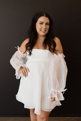 Mia Flounce Sleeve Bride To Be Dress