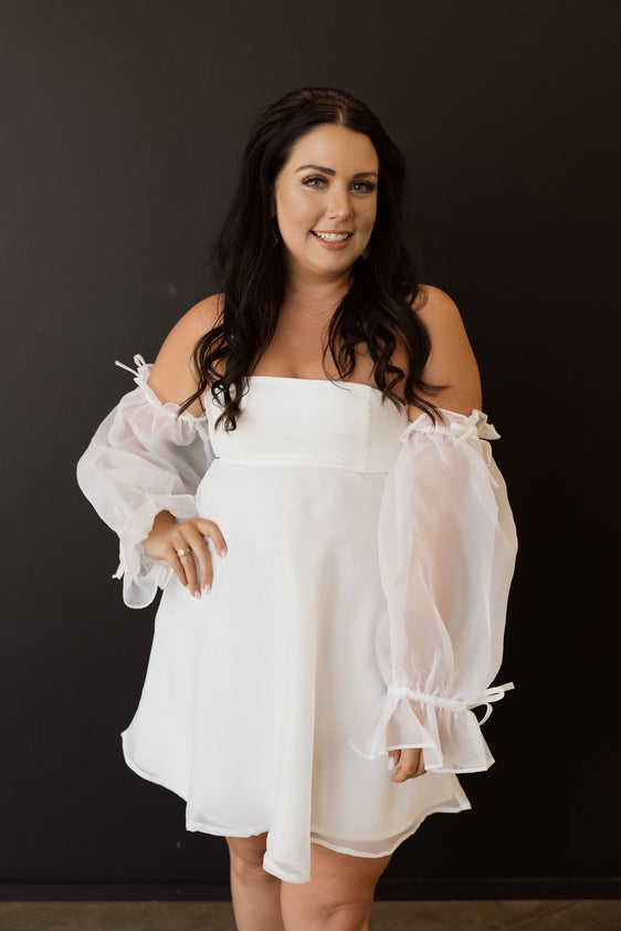 Mia Flounce Sleeve Bride To Be Dress