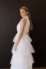 Lucy Tiered Long Tulle Bridal Dress