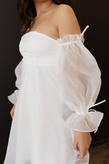 Mia Flounce Sleeve Bride To Be Dress