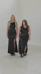 Margot Satin Low Back Bridesmaid Dress