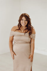 Cassie Satin Off Shoulder Bridesmaid Dress