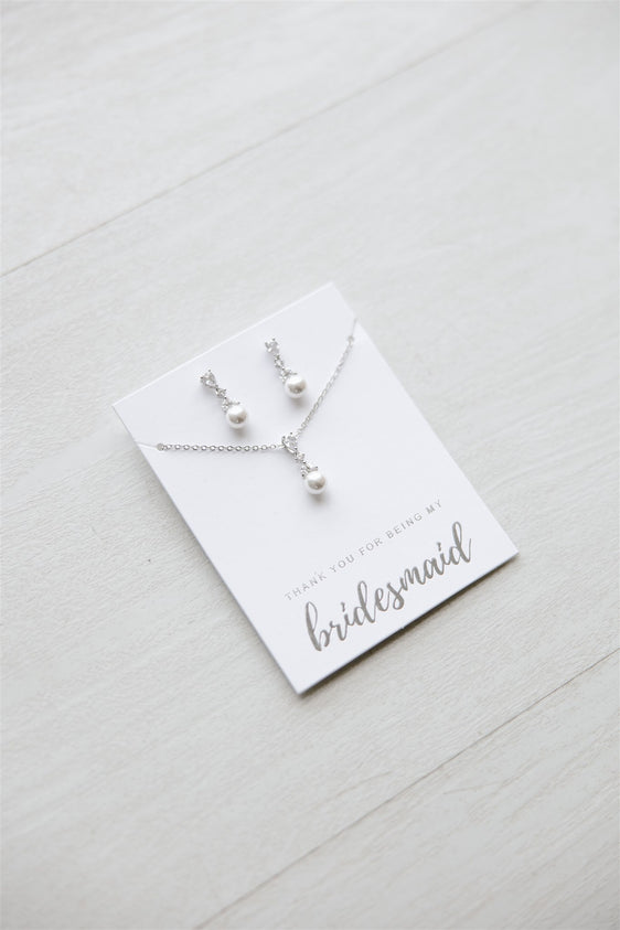 Pearl Bridesmaid Jewelry Gift Set