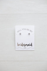 Bridesmaid Proposal CZ Stud Earrings