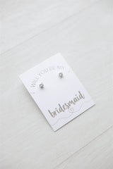 Bridesmaid Proposal CZ Stud Earrings