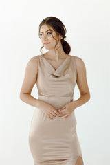Margot Satin Low Back Bridesmaid Dress