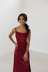 Reese Satin Cowl Neck Bridesmaid Dress