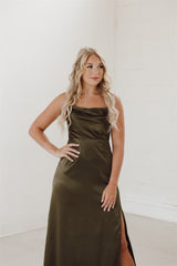 Reese Satin Cowl Neck Bridesmaid Dress
