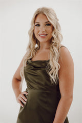 Reese Satin Cowl Neck Bridesmaid Dress
