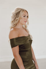Cassie Satin Off Shoulder Bridesmaid Dress