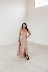 Aniston Satin Halter Bridesmaid Dress