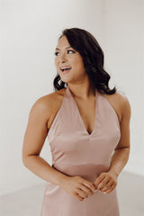 Aniston Satin Halter Bridesmaid Dress