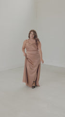 Reese Satin Cowl Neck Bridesmaid Dress