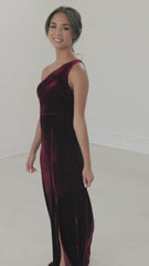 Kate Velvet One Shoulder Bridesmaid Dress