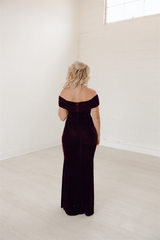 Cassie Velvet Off Shoulder Bridesmaid Dress