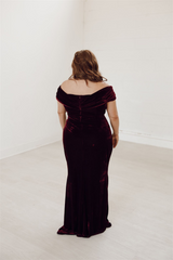 Cassie Velvet Off Shoulder Bridesmaid Dress