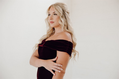 Cassie Velvet Off Shoulder Bridesmaid Dress
