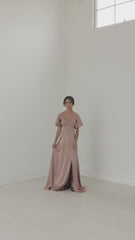 Zoe Satin Flutter Sleeve Bridesmaid Dress